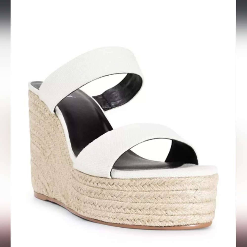 ESPADRILLE SMASH LUNA TWO STRAP SLIDE PLATFORM WHITE Womens SZ 10 NEW IN BOX
